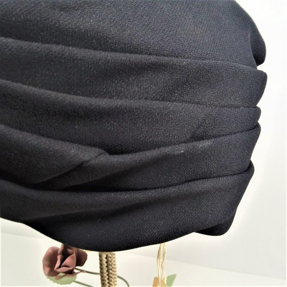 Vintage Hat Women's Union Made Hudsons 1940's Church Layered Black Collectable - Picture 5 of 10